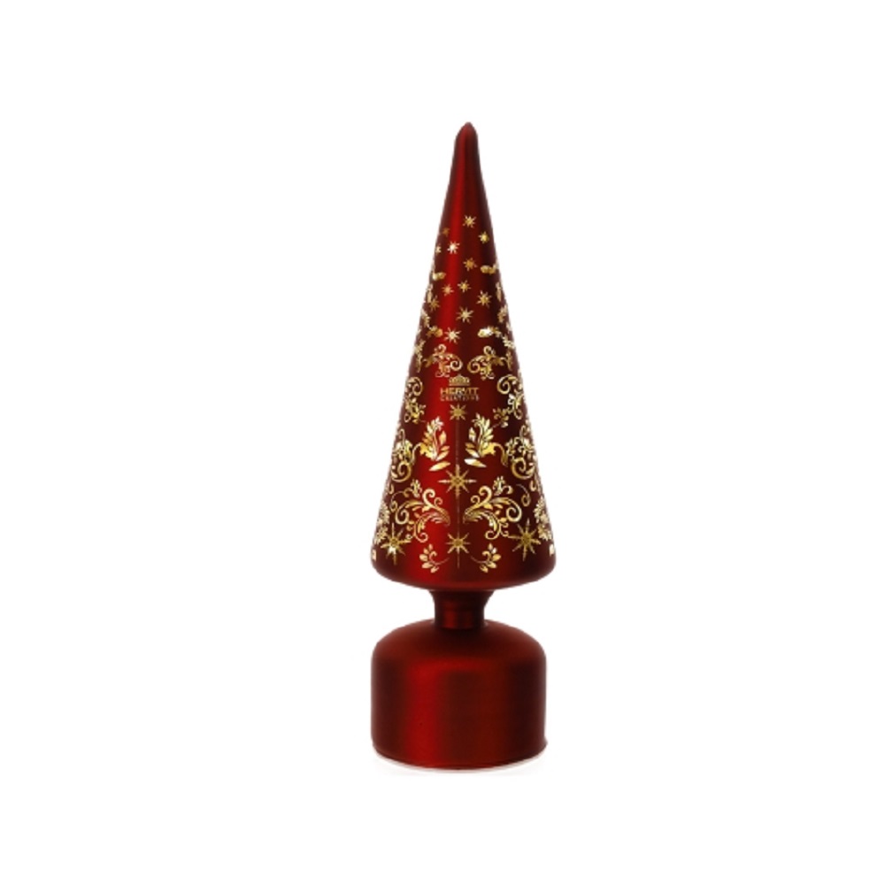Albero di Natale Piccolo con Decori Oro e Luci Led - Hervit - immagine 2