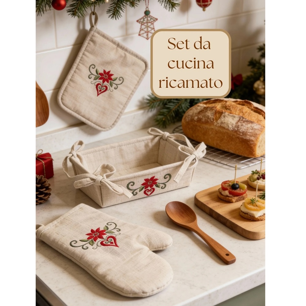 Set Porta Pane, Presina e Guanto Natalizio - immagine 2