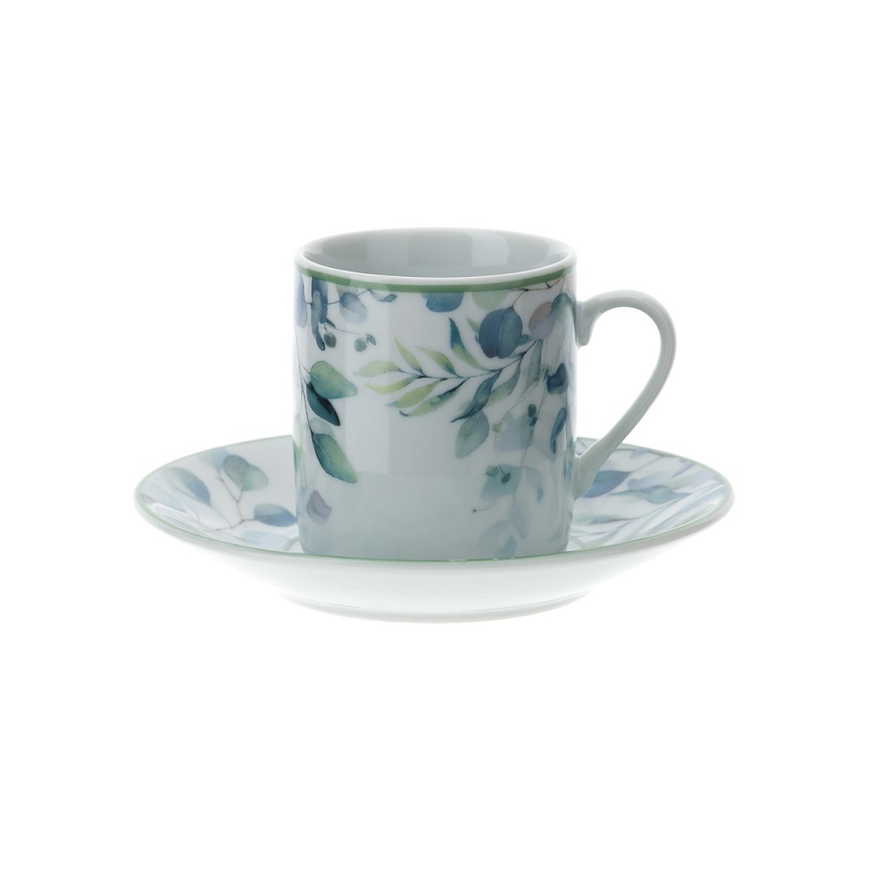 Set 6 Tazzine Caffè con Piattino Botanic Verde – Hervit - immagine 2