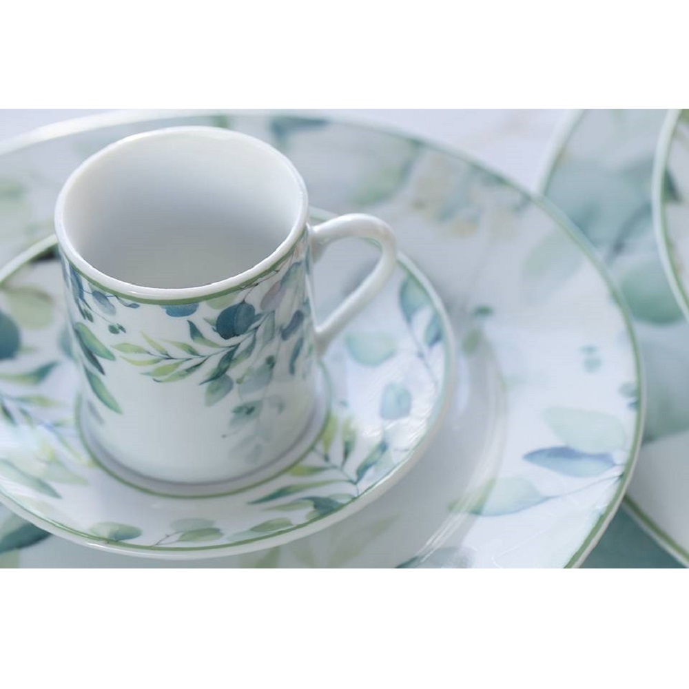 Set 6 Tazzine Caffè con Piattino Botanic Verde – Hervit - immagine 3